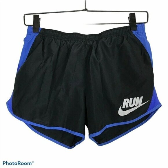 Nike Dri-Fit Running Shorts Black Blue Lined Small - Picture 1 of 6